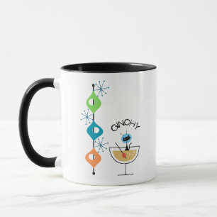 Mid century modern coffee mug cup gift cat space