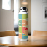 Mid Century Modern Coffee Personalised  Water Bottle<br><div class="desc">Coffee carafe and steaming mug of coffee done with a Mid Century Modern flair and your name.</div>