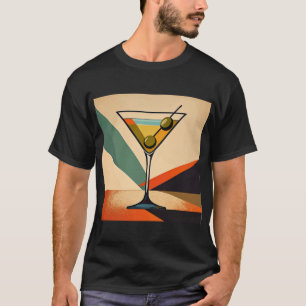Mid Century Modern Color Block Martini Art T-Shirt