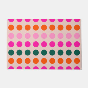 Mid Century Modern Colorful Geometric Polka Dots Doormat