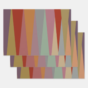 Mid-Century Modern Colorful triangles   Wrapping Paper Sheet