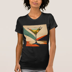 Mid Century Modern Colour Block Martini Art T-Shirt