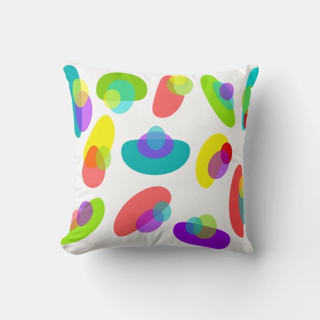 Mid-Century Modern Colourful Abstract Cushion (Front)