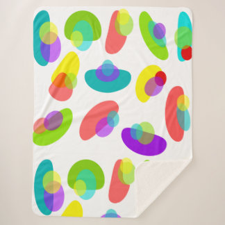 Mid-Century Modern Colourful Abstract Sherpa Blanket