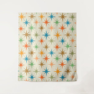 Mid century modern colourful atomic starburst   tapestry