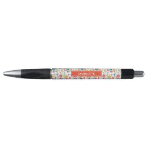 Mid Century Modern Colourful Floral Custom Name