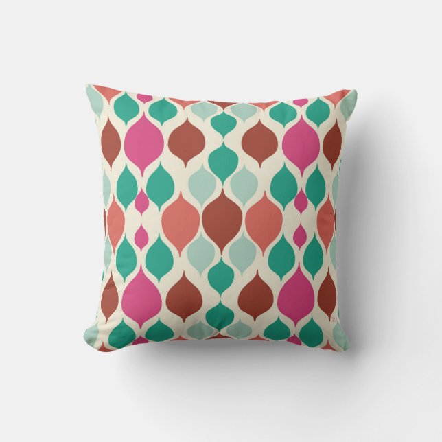 Mid Century Modern Colourful Geometric  Cushion (Front)