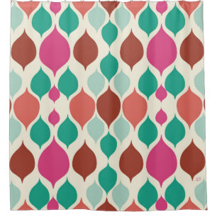 Mid Century Modern Colourful Geometric  Shower Curtain
