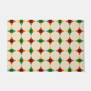 Mid Century Modern Colourful Star Pattern Doormat