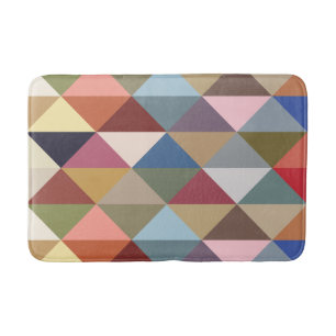 Mid Century Modern Colourful Triangles Bath Mat
