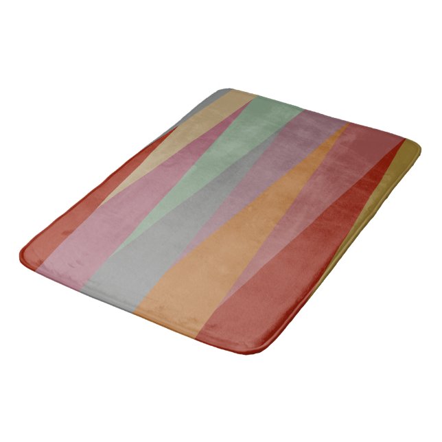 Mid-Century Modern Colourful triangles   Bath Mat (Angled)