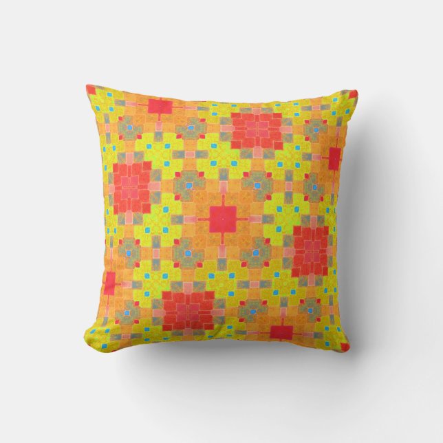 Mid-Century Modern Colourized Throw Pillow (Front)