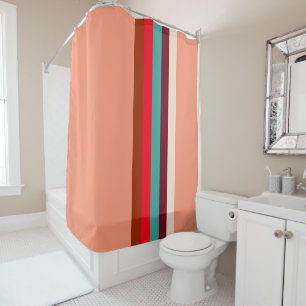 Mid-century modern colours shower curtain