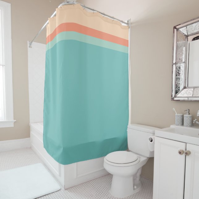 Mid Century Modern Colours Shower Curtain (In Situ)