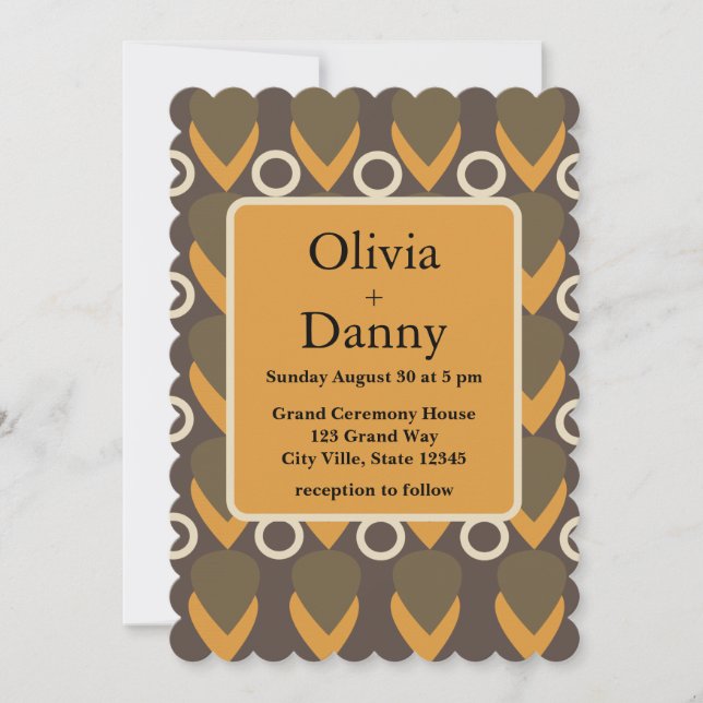 Mid Century Modern Contemporary Wedding Invitation (Front)