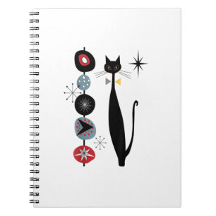 Mid Century Modern Cool Cat Kabob Design Notebook