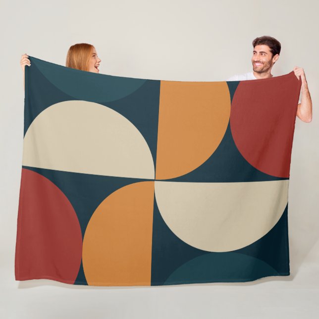 Mid-Century Modern Copper Firefly  Fleece Blanket (In Situ)
