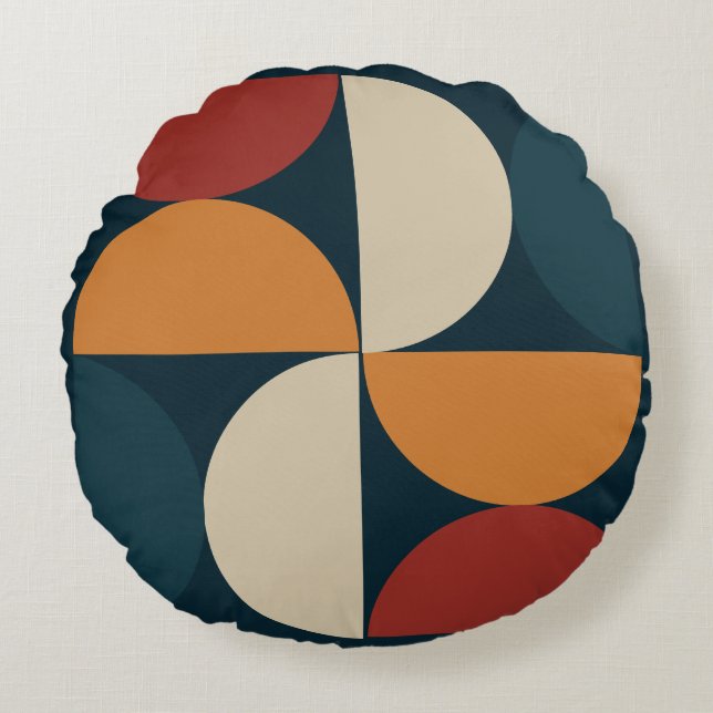 Mid-Century Modern Copper Firefly   Round Cushion (Front)