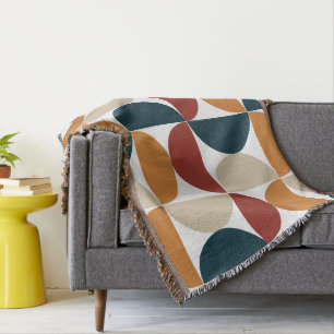 Mid-Century Modern Copper Firefly   Throw Blanket