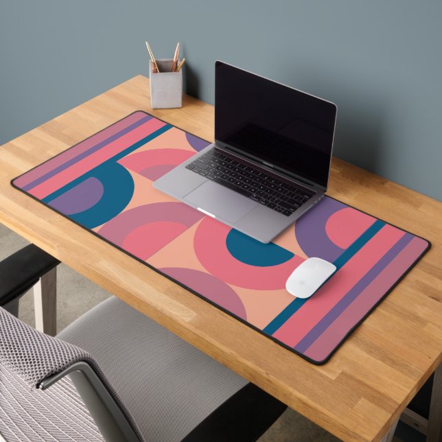 Mid-Century Modern Coral Sea  Desk Mat (Office 2)