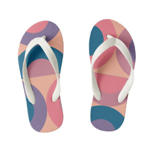 Mid-Century Modern Coral Sea   Kid's Flip Flops