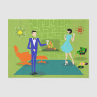 Mid Century Modern Couple Tissue Paper