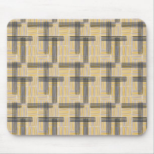 Mid-Century Modern Cross Stripe Pattern Mouse Mat