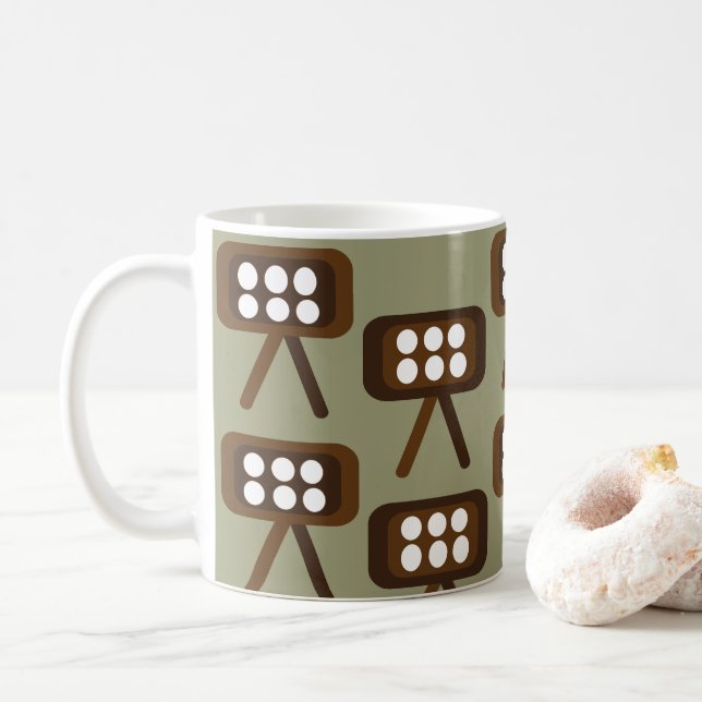 Mid Century Modern Decorative Television Set Coffee Mug (With Donut)