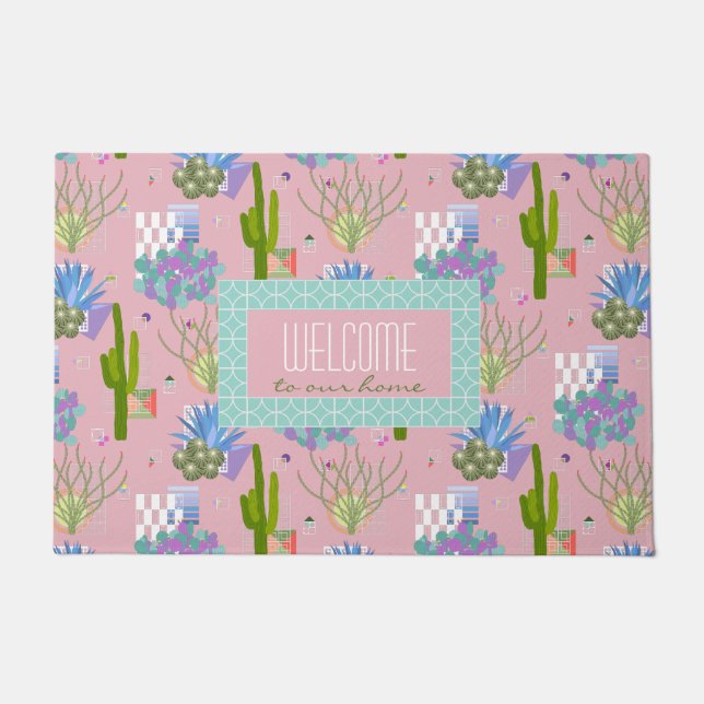 Mid Century Modern Desert Landscape l Any Colour Doormat (Front)