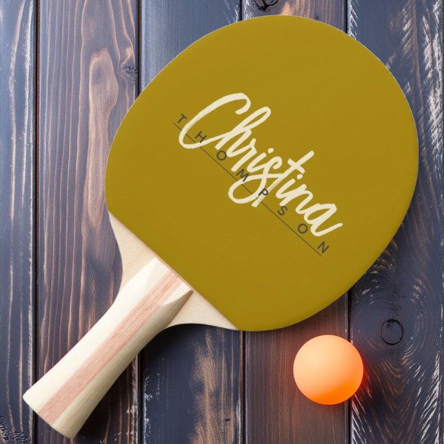 Mid-Century Modern Desert Sage Painted Name Ping Pong Paddle (Creator Uploaded)