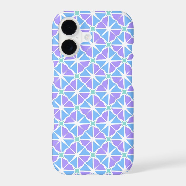 Mid century modern diamond blue purple iPhone case (Back)