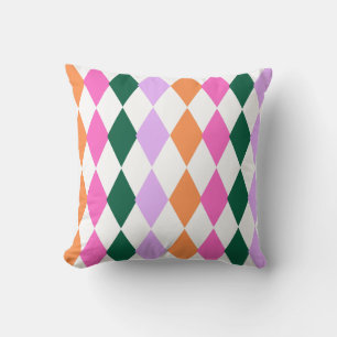 Mid Century Modern Diamond Pattern Colourful BOHO Cushion