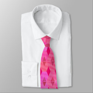 Mid-Century Modern Diamond Print, Fuchsia Pink Tie