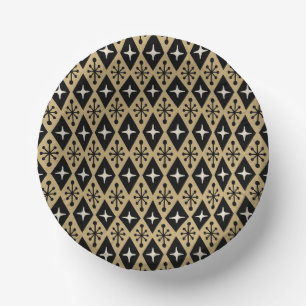 Mid Century Modern Diamond Starburst Paper Plate