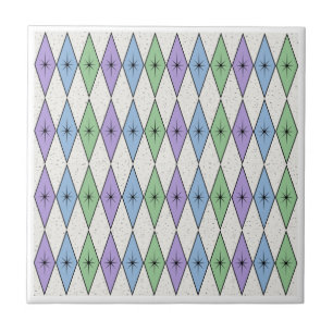 Mid Century Modern Diamonds 3 Tile