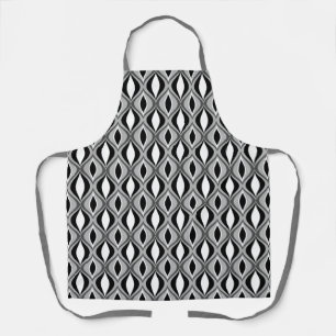 Mid-Century Modern Diamonds,  Black, White & Grey Apron