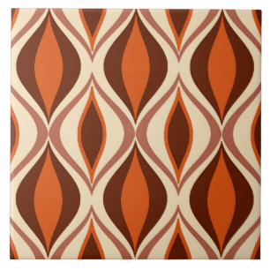Mid-Century Modern Diamonds, Brown, Beige & Rust Tile