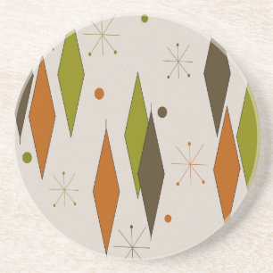 Mid-Century Modern Diamonds Cpaster Coaster