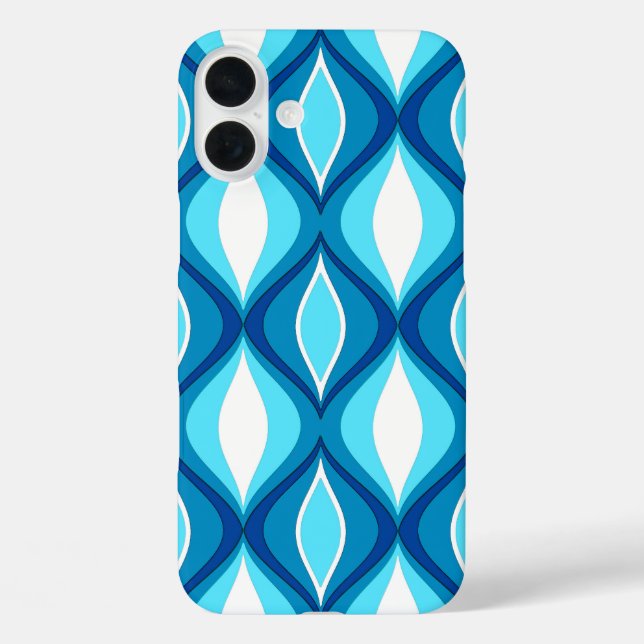Mid-Century Modern Diamonds, Denim Blues Case-Mate iPhone Case (Back)