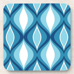 Mid-Century Modern Diamonds, Denim Blues Coaster