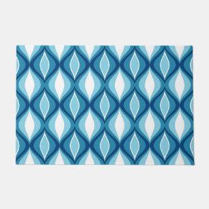 Mid-Century Modern Diamonds, Denim Blues Doormat