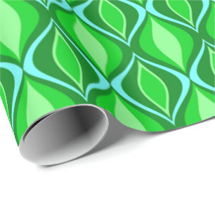 Mid-Century Modern Diamonds, Emerald Green Wrapping Paper