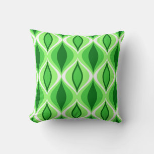 Mid-Century Modern Diamonds, Emerald & Lime Green Cushion