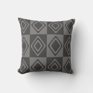 Mid Century Modern Diamonds Grey Cushion