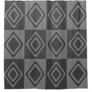 Mid Century Modern Diamonds Grey Shower Curtain