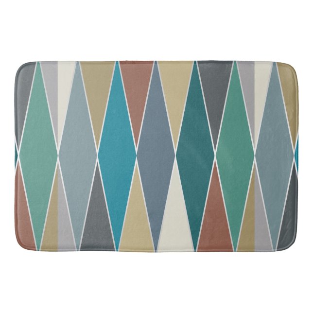 Mid Century Modern Diamonds (Large) Bath Mat (Front)