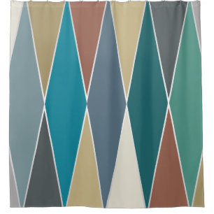 Mid Century Modern Diamonds (Large) Shower Curtain