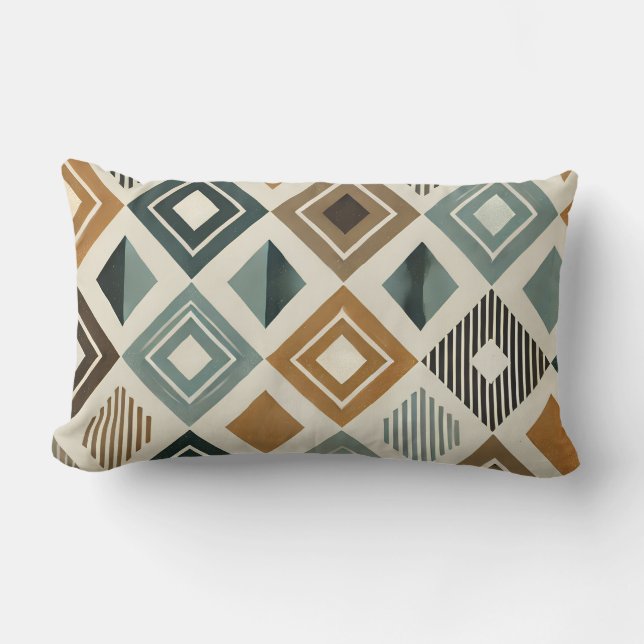Mid-Century Modern Diamonds Lumbar Cushion (Front)