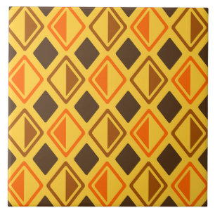 Mid Century Modern Diamonds Multicolored Tile
