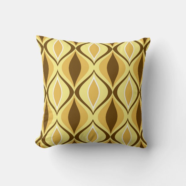 Mid-Century Modern Diamonds, Mustard Gold Cushion (Front)